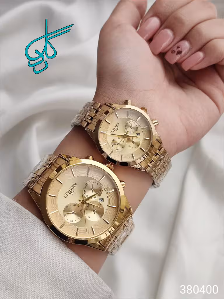 خرید ست ساعت مردانه و زنانه سیتیزن قفل ضامن دار و تقویم کد 2115068 - ردگل