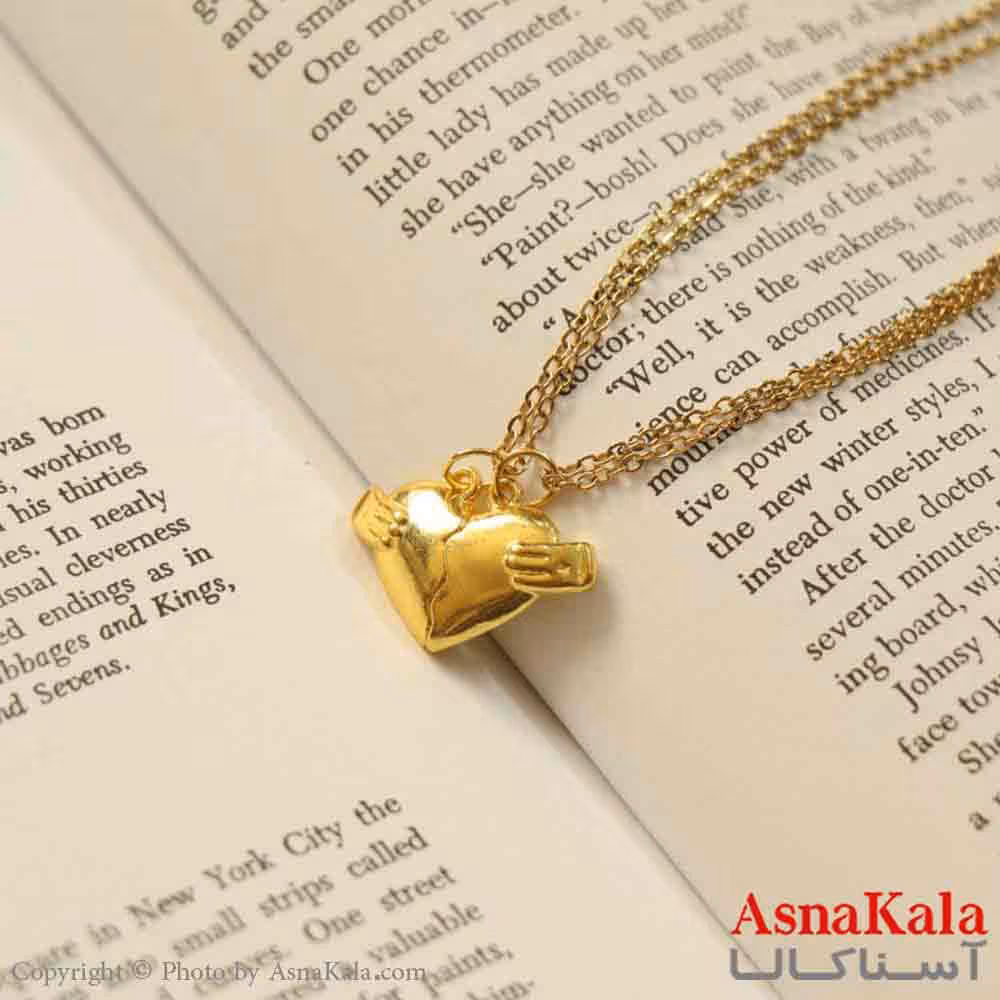 گردنبند ست دونفره  قلب طلایی  کد GNB161378W