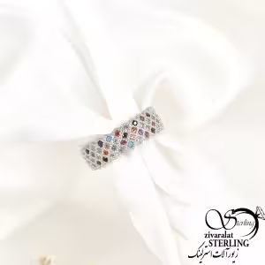انگشتر نقره نگین رنگی