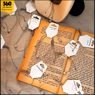 دستبند مینیمال سنگ‌ جید طوسی