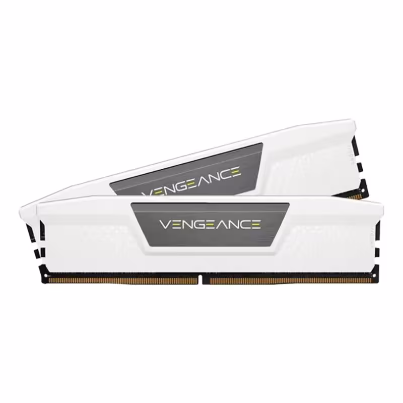 رم کامپیوتر DDR5 دو کاناله 6000 مگاهرتز کورسیر مدل VENGEANCE WHITE ظرفیت 64 گیگابایت CL40