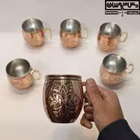 لیوان مسی سایز 2 مدل شیکول ست 6 تایی