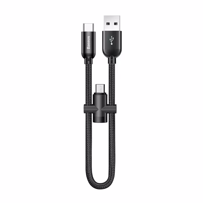 کابل تبدیل USB به تایپ سی و لایتنینگ برند بیسوس مدل U-shaped