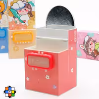 جامدادی رومیزی دو تکه قفل دار اینه دار طرح گل