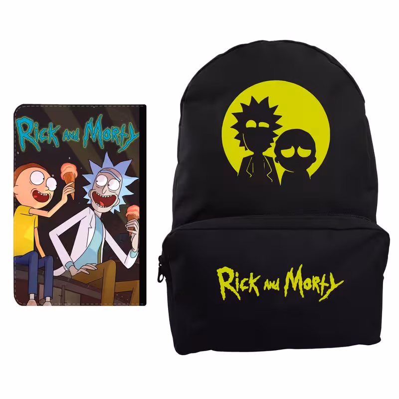 کوله پشتی مدل ریک و مورتی کد KP-502 به همراه کلاسور | چاوه