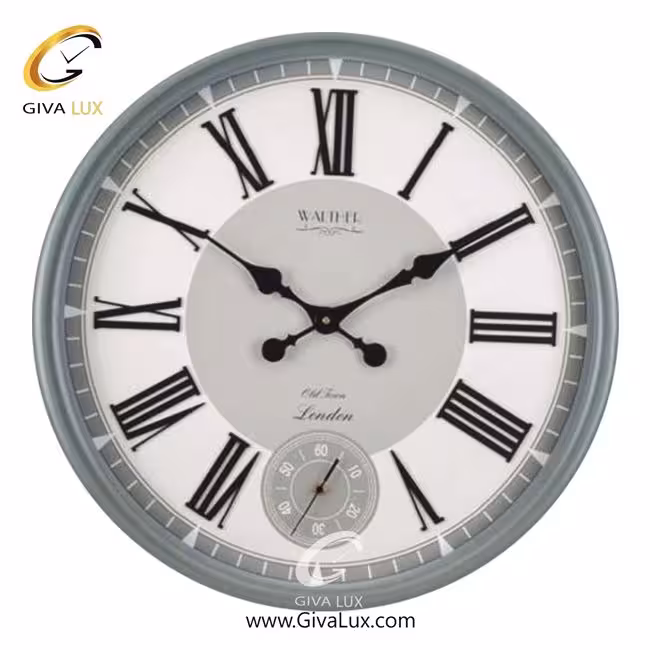 ساعت دیواری اورجینال والتر چوب طوسی| کد رفرنس 6011GR