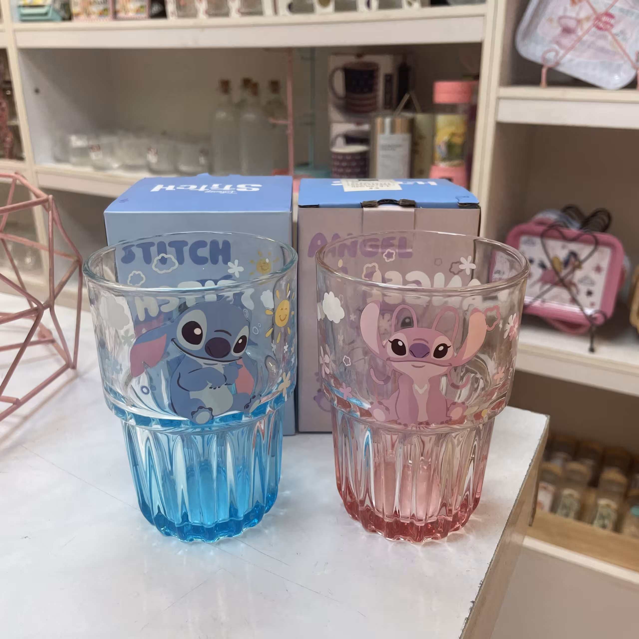 ماگ شیشه‌ای دیزنی | شخصیت استیچ و آنجل – اورجینال و وارداتی