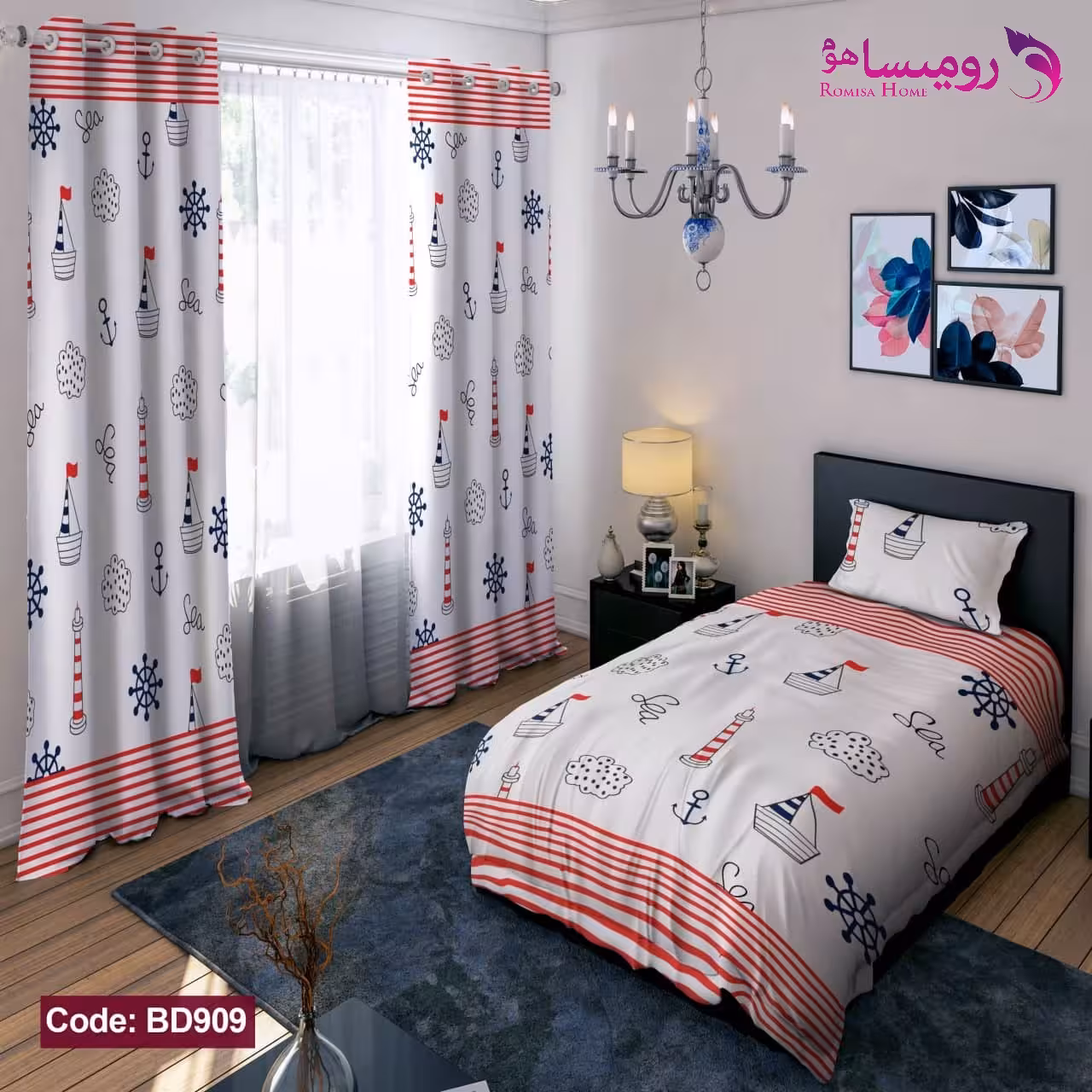 قیمت و خرید روتختی طرح قایق یک نفره برند دکو کد BD909