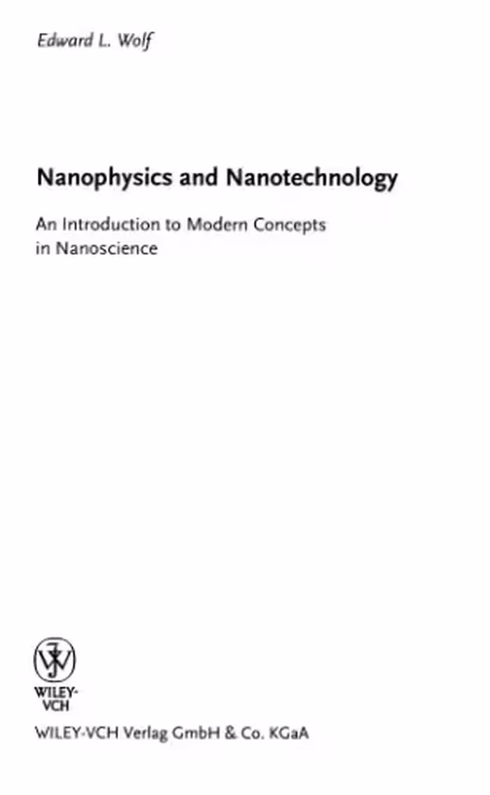 خرید و دانلود نسخه کامل کتاب Nanophysics and nanotechnology: introduction to modern concepts in nanoscience