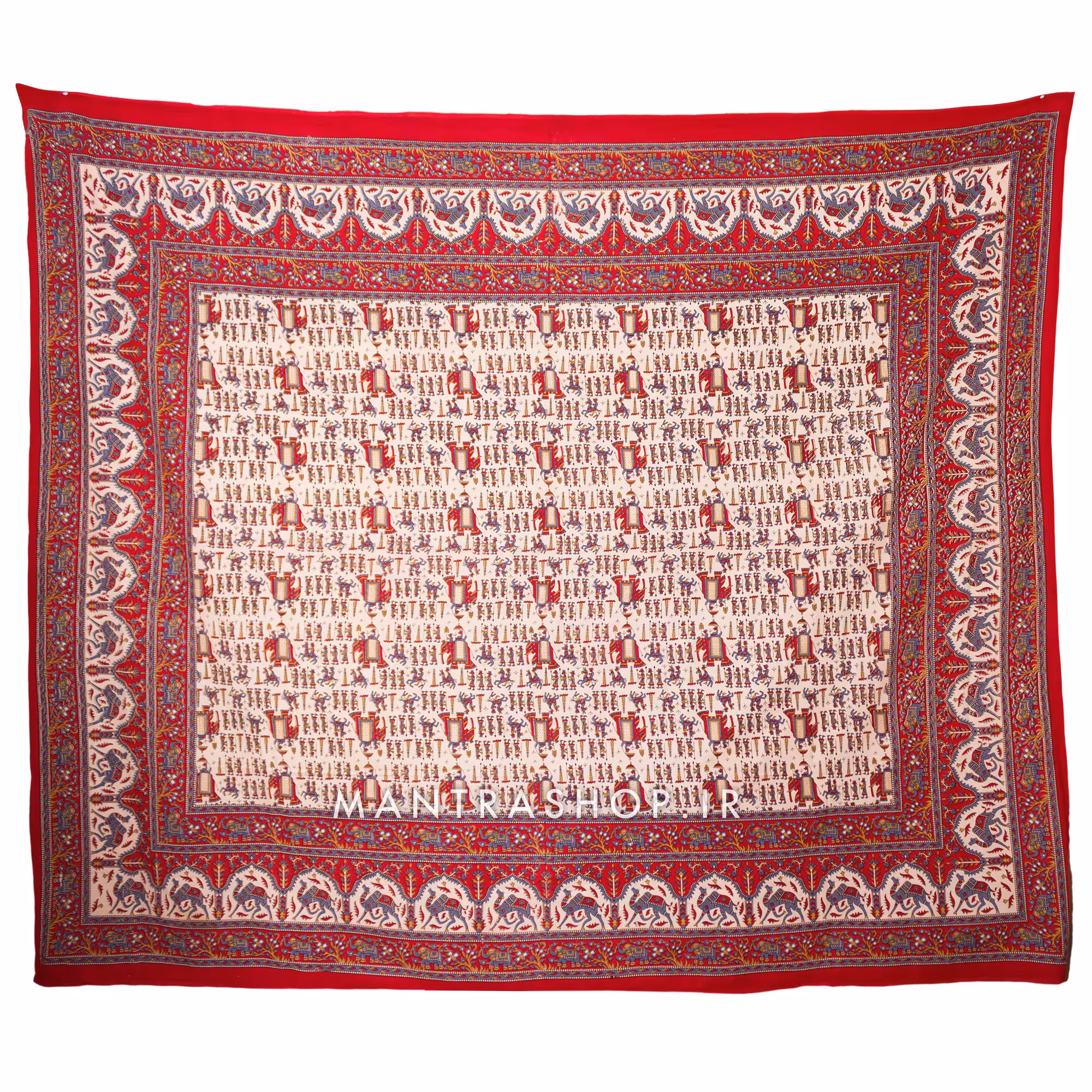 بکدراپ تپستری هندی طرح سنتی (روتختی دو نفره) کد 130