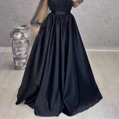پیراهن شب زنانه ساتن مدل فرمالیته لباس شب لباس تولد پیراهن مجلسی مزونی دخترانه