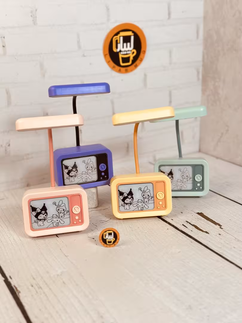 چراغ مطالعه رو میزی کرومی تراش دار طرح تی وی کد 6495