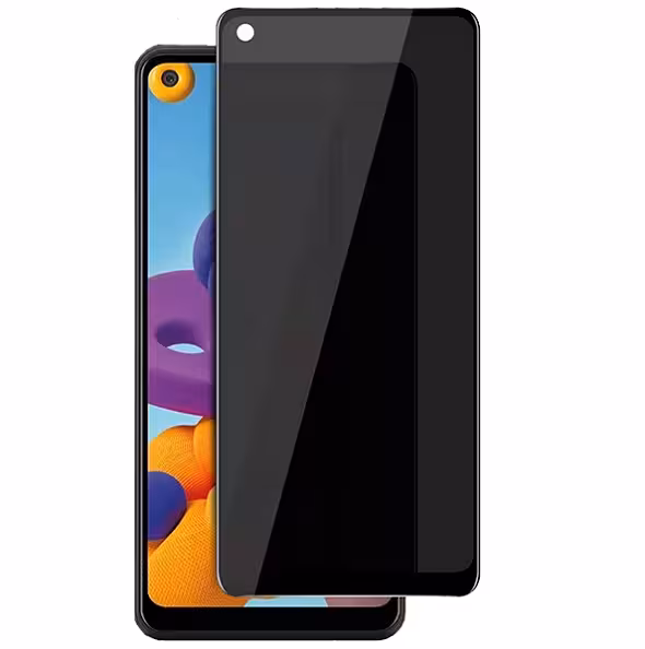 گلس حریم شخصی گوشی سامسونگ A21S پرایوسی A21S محافظ صفحه نمایش شیشه ای مشکی خصوصی Privacy Glass for Samsung Galaxy A21S