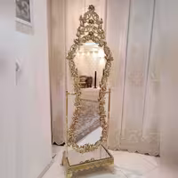 آینه قدی کمر باریک، جنس آلیاژ آلومینیوم با آبکاری برنز، رنگ ثابت