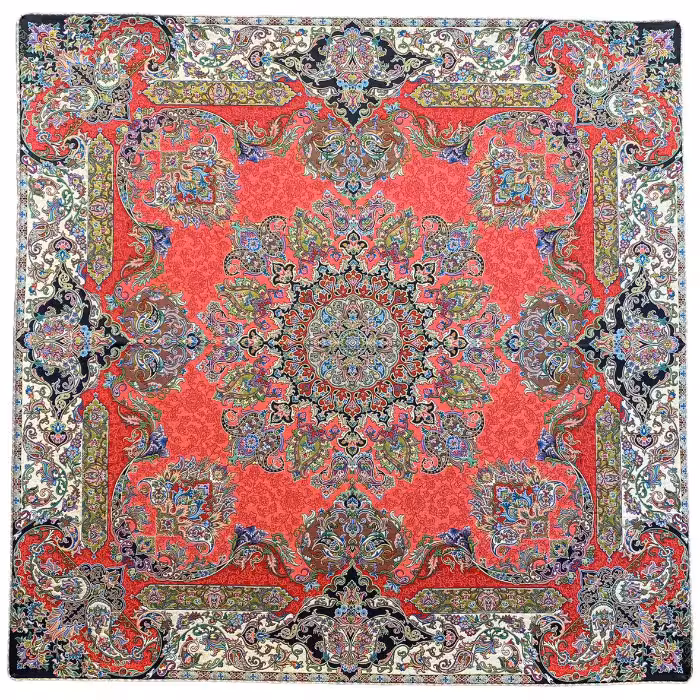 رومیزی مربع ترمه ابریشم کد TRM152