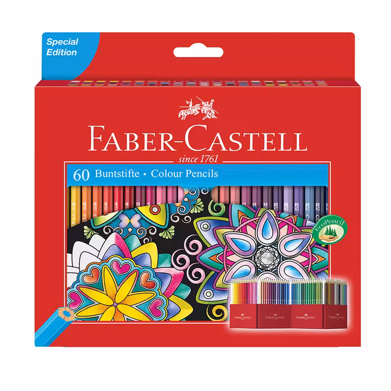 مداد رنگی 60 رنگ فابر کاستل مدل classic | چاوه