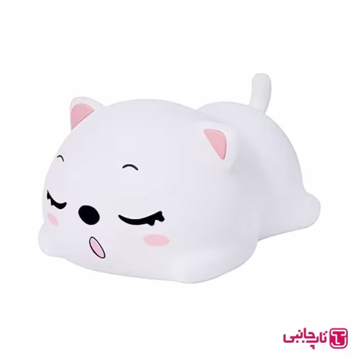چراغ خواب سیلیکونی طرح گربه خوابیده