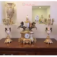 ساعت و شمعدان با طرح فرانسه