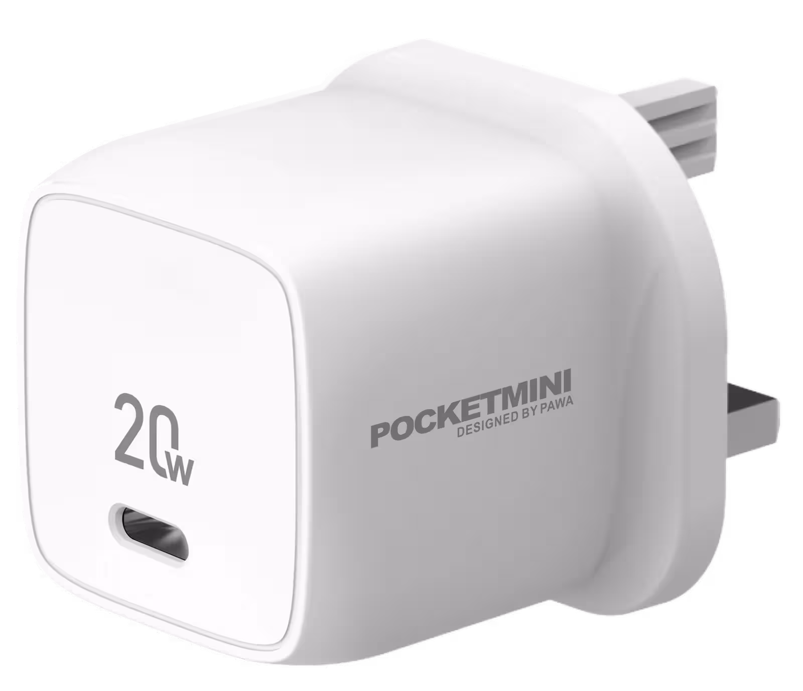 شارژر دیواری POCKETMINI TRAVEL CHARGER with Type-C Port PD20W – UK Standard از برند پاوا Pawa