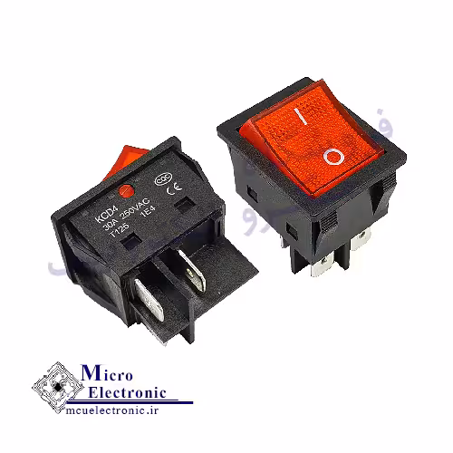 کلید راکر بزرگ چراغدار KCD-102N 30A