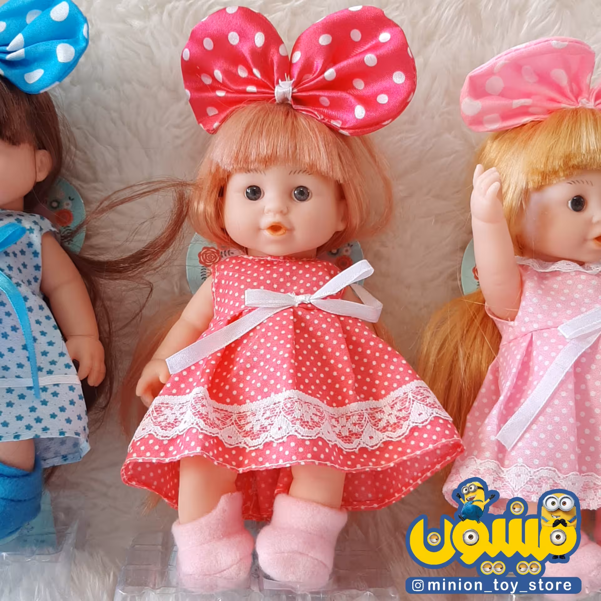 اسباب بازی عروسک دختر ایستاده کوچک تل دار