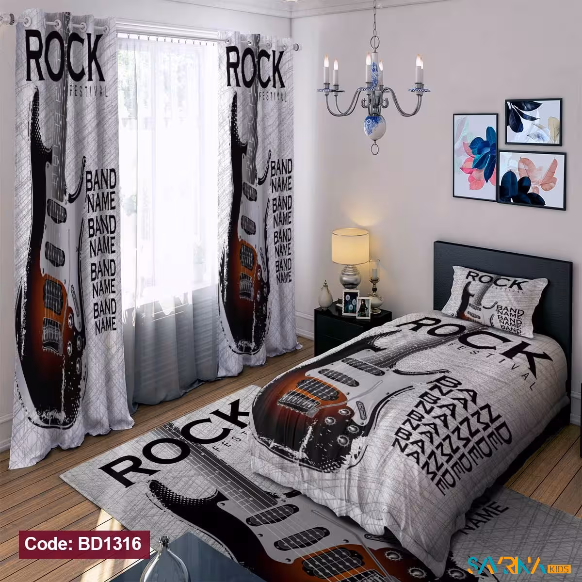 ست اتاق خواب طرح گیتار کد BD1316