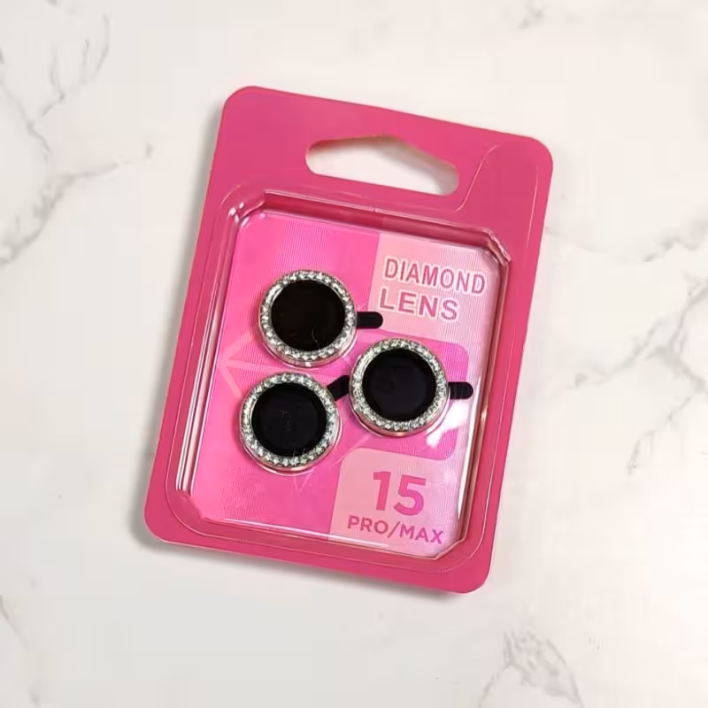 گلس محافظ لنز نگین دار گوشی ایفون 15PRO