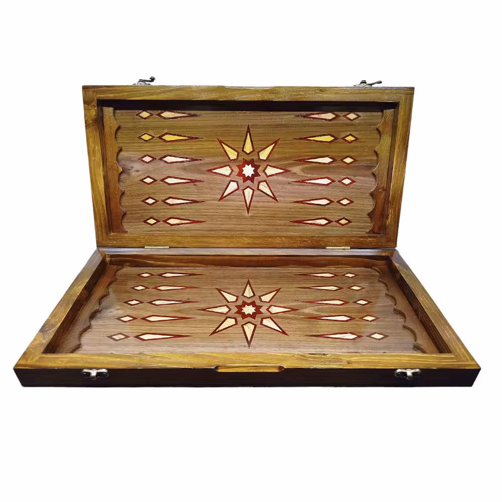 تخته نرد چوب روس طرح چوب گردو کد T120