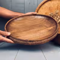 ظرف چوبی پذیرایی گردو کد 010010