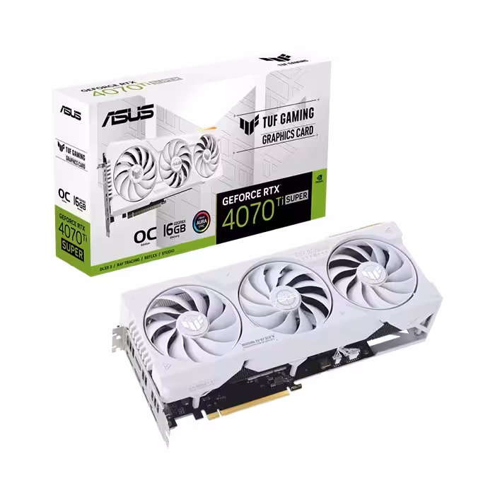 کارت گرافیک ایسوس TUF Gaming GeForce RTX 4070 Ti SUPER White OC Edition 16GB