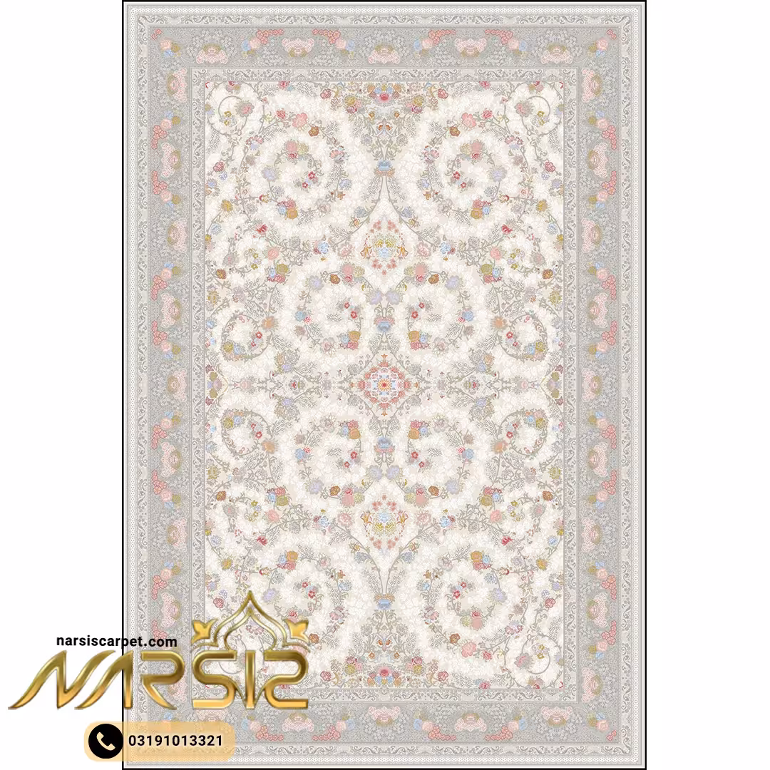 فرشینه فرش افشان طرح اشرافی کرم کد 9063