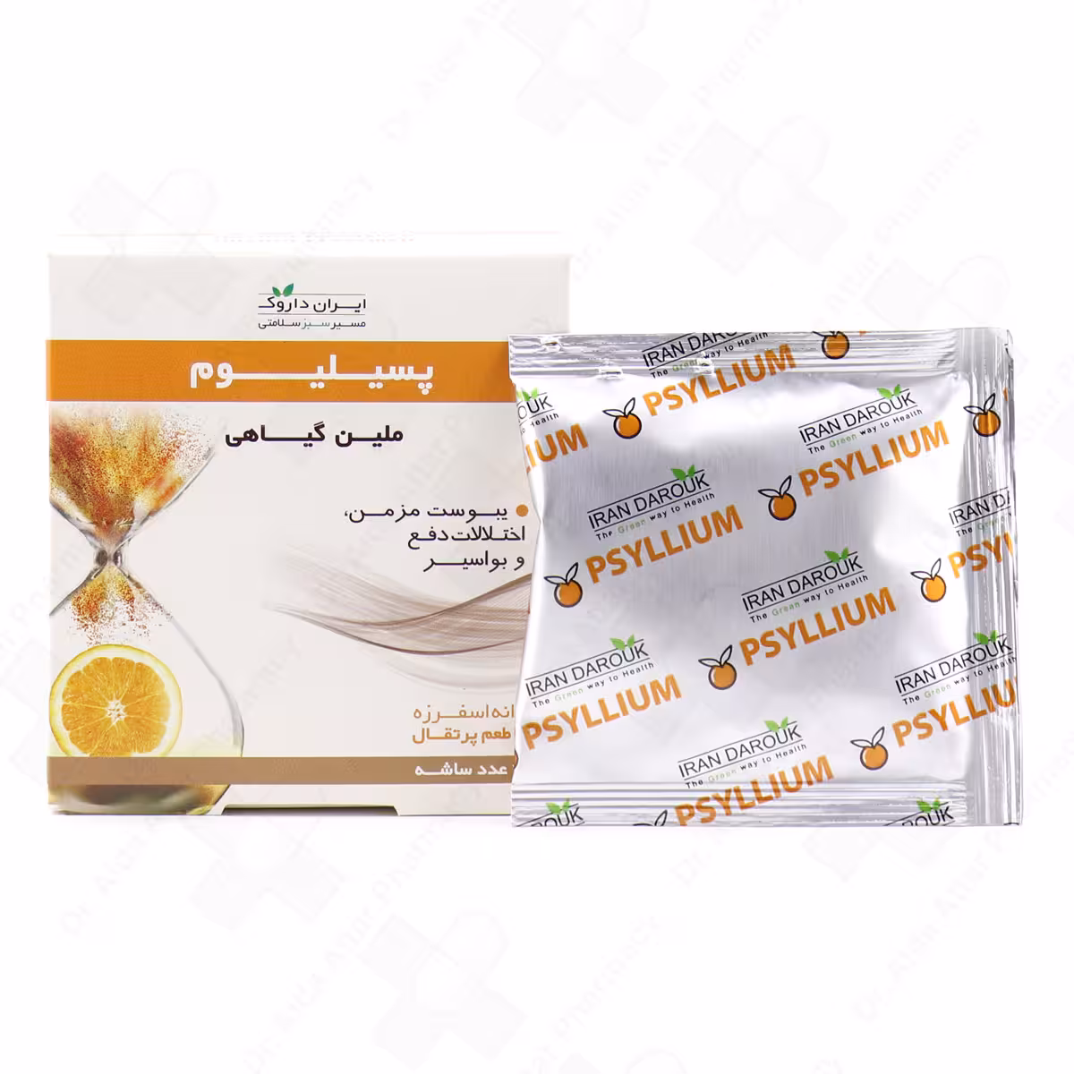 ساشه (دانه اسفرزه) پسیلیوم ایران داروک 7 عددی پرتقالی