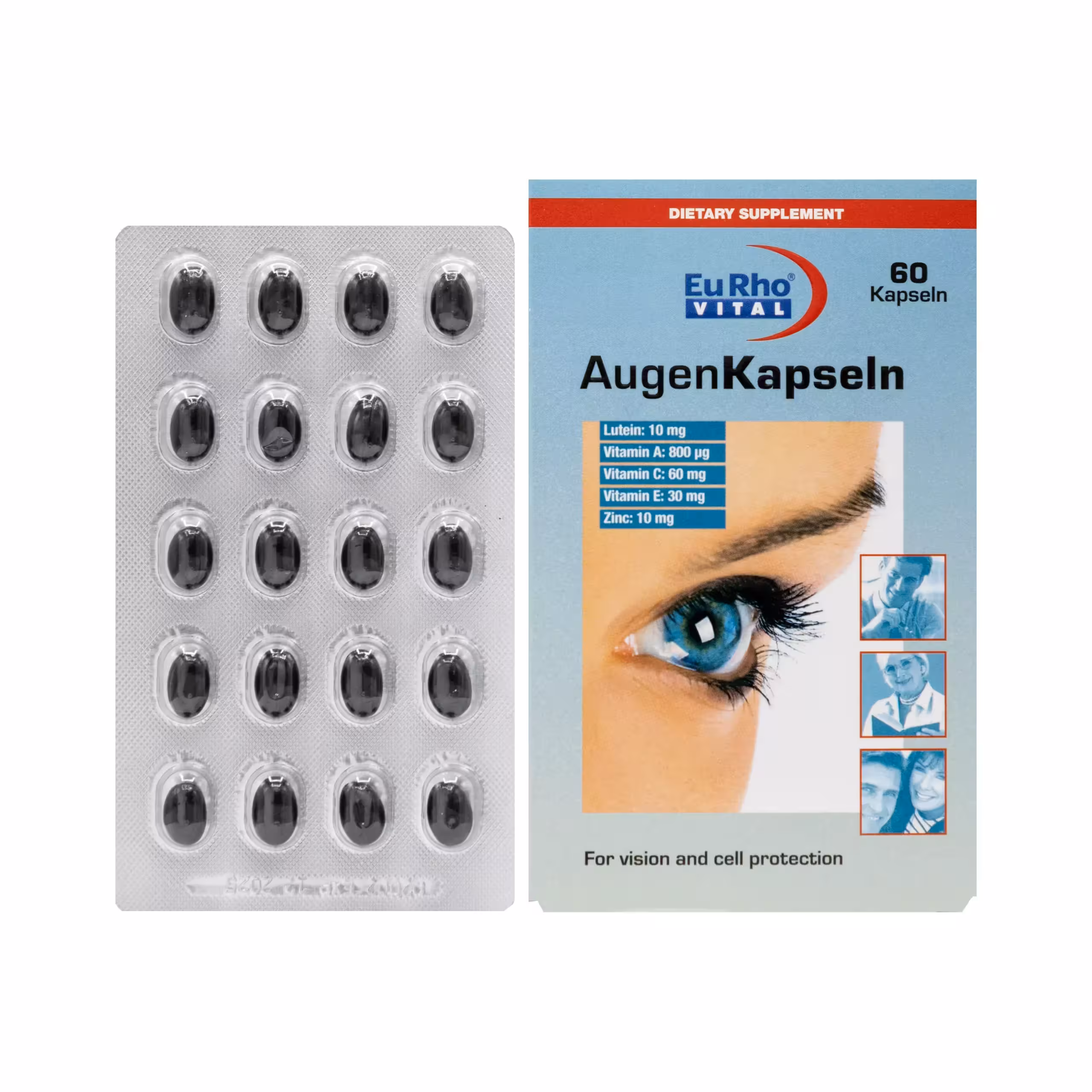 کپسول چشم اوژن یوروویتال ۶۰ عددی