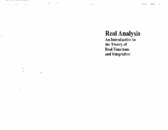 خرید و دانلود نسخه کامل کتاب Real Analysis: An Introduction to the Theory of Real Functions and Integration