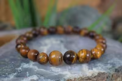 دستبند مهره سنگ چشم ببر