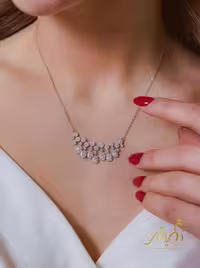 💍نیم ست جواهری (گردنبند و گوشواره)نقره عیار 925(N_4423)