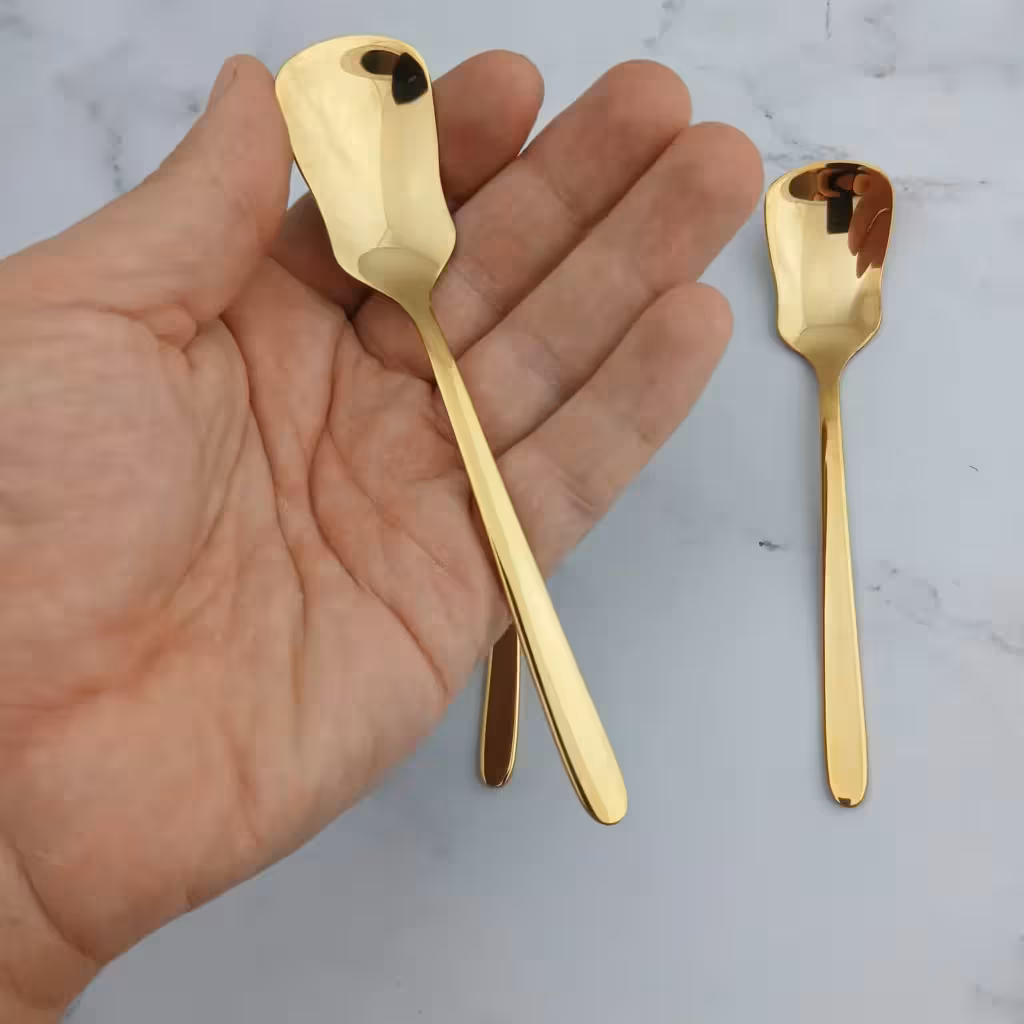 قاشق بستنی 6 پارچه یونیک مدل دونا طلایی