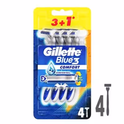 خودتراش Gillette مدل بلو ثری کامفورت بسته 4 عددی