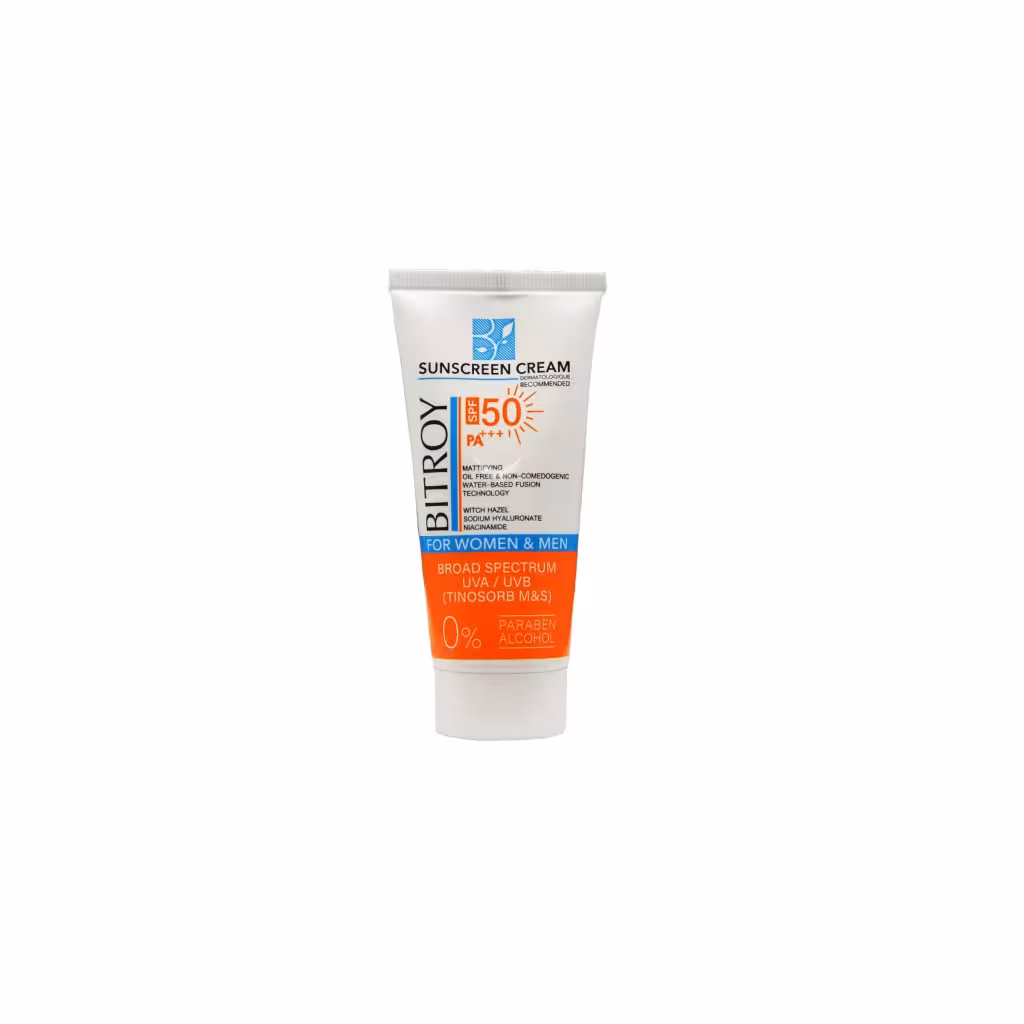 کرم ضد آفتاب بی رنگ پوست چرب بیتروی (SPF 50)