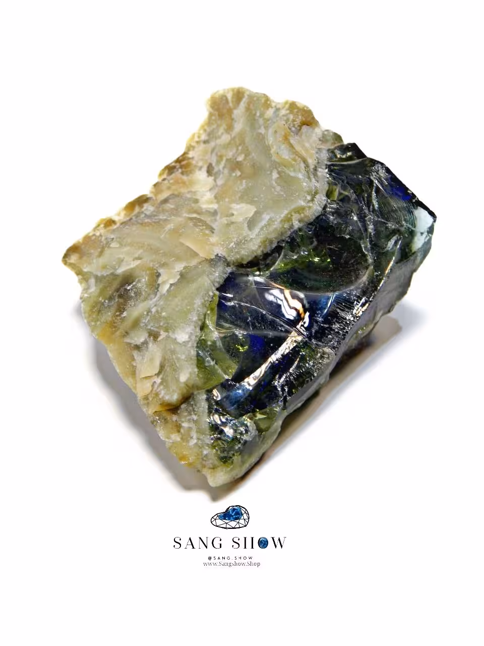 ابسیدین سبز نچرال نمونه استثنایی بر بستر اوپال سبز حیرت انگیز و کلاس جهانی S1204