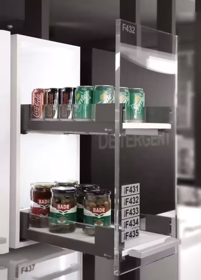 سوپر لردر 106mm زیر صفحه اسلیم شیشه دو طبقه عرض آزاد فانتونی F431 تا F435