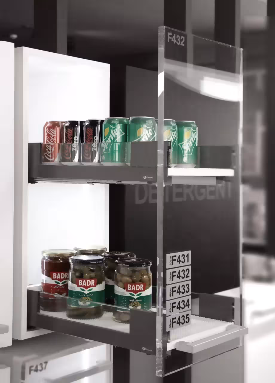 سوپر لردر 106mm زیر صفحه اسلیم شیشه دو طبقه عرض آزاد فانتونی F431 تا F435