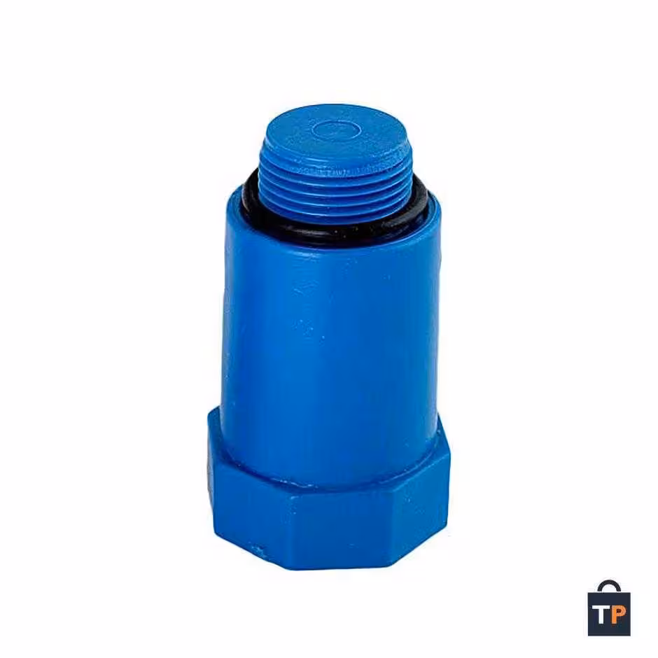 در پوش پایه بلند پلاستیکی آبی تک لایه آذین سایز 20 ( 1/2 اینچ ) میلی متر