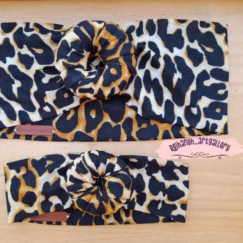 هدبند پلنگی مدل دوناتی