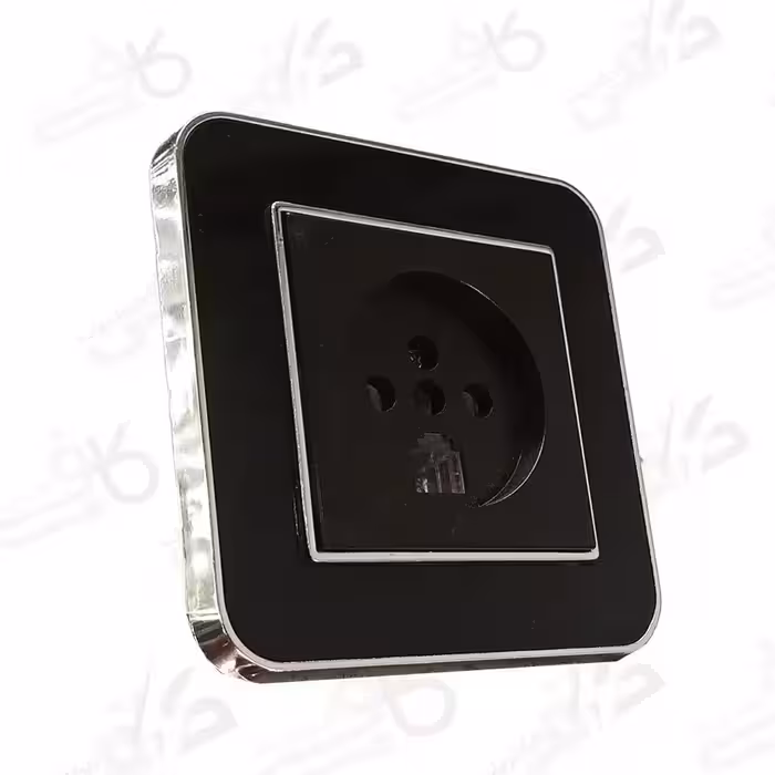 پریز تلفن دو کاره ارس طرح سیلور مشکی | ایران الکتریک