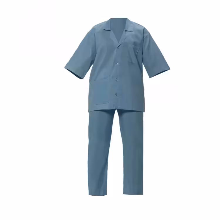 لباس بستری بیمارستانی مردانه تترون یقه‌دار