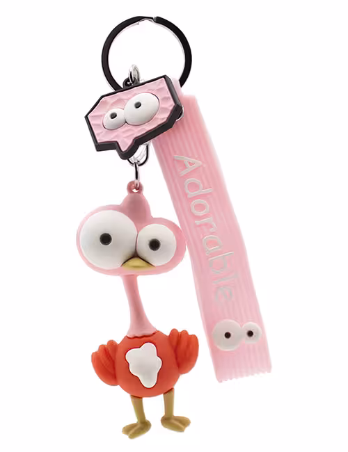 جاکلیدی سیلیکونی فانتزی طرح شترمرغ چشم قلمبه