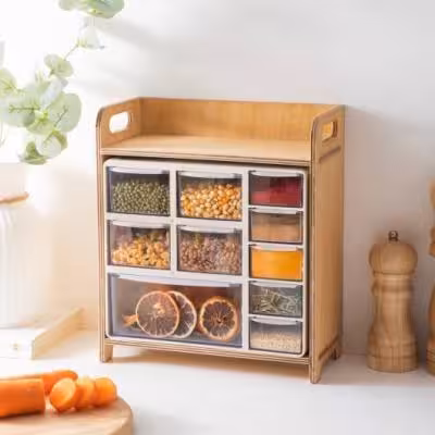 جا ادویه 10 کشو دسته دار کوچک