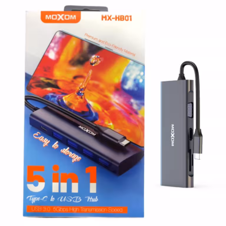 هاب MOXOM-HB01-5IN1-TYPE-C