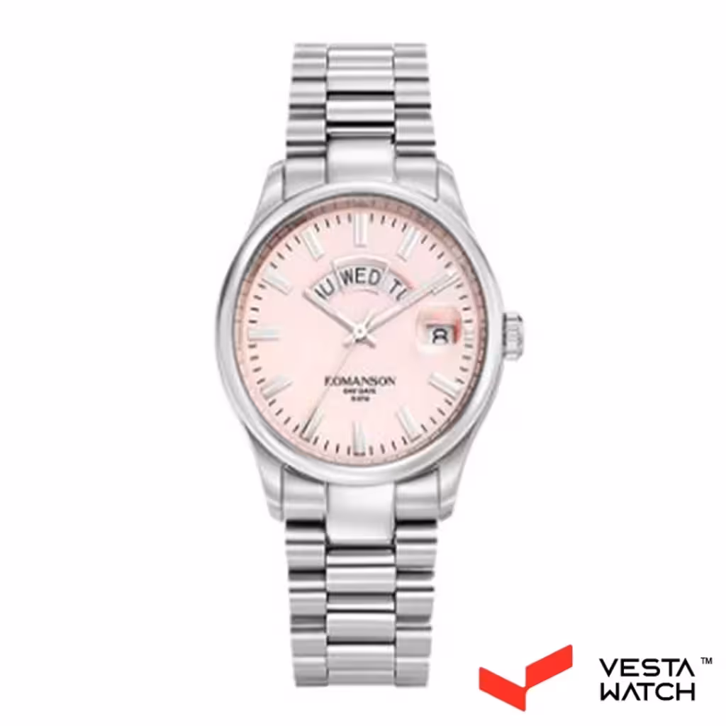 ساعت مچی مردانه رومانسون ROMANSONمدل TM3BS007FMWWAE2W-PINK